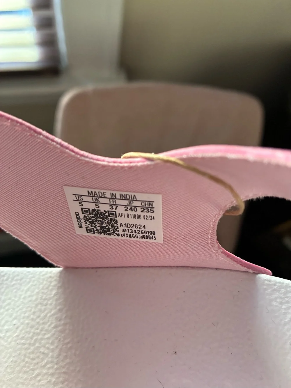 adidas Kids Pink and White Slide Sandals
